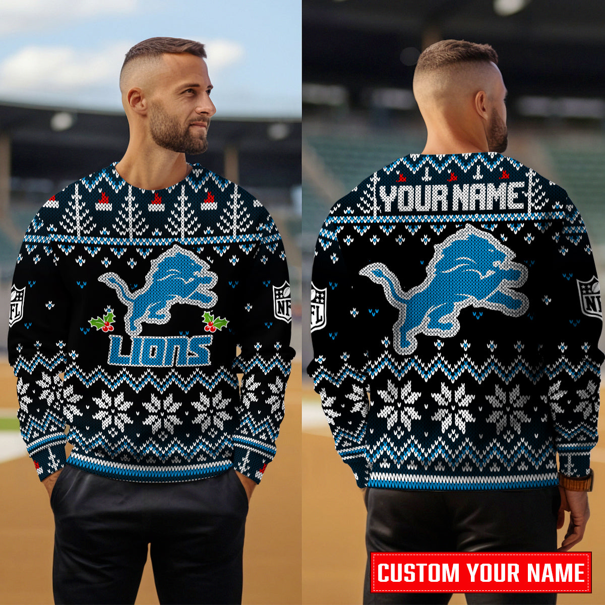 Detroit Lions Premium Ugly Christmas Sweater Special Edition AZCAUSW000070