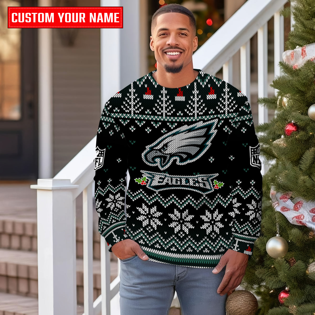 Philadelphia Eagles Premium Ugly Christmas Sweater Special Edition  AZCAUSW000076