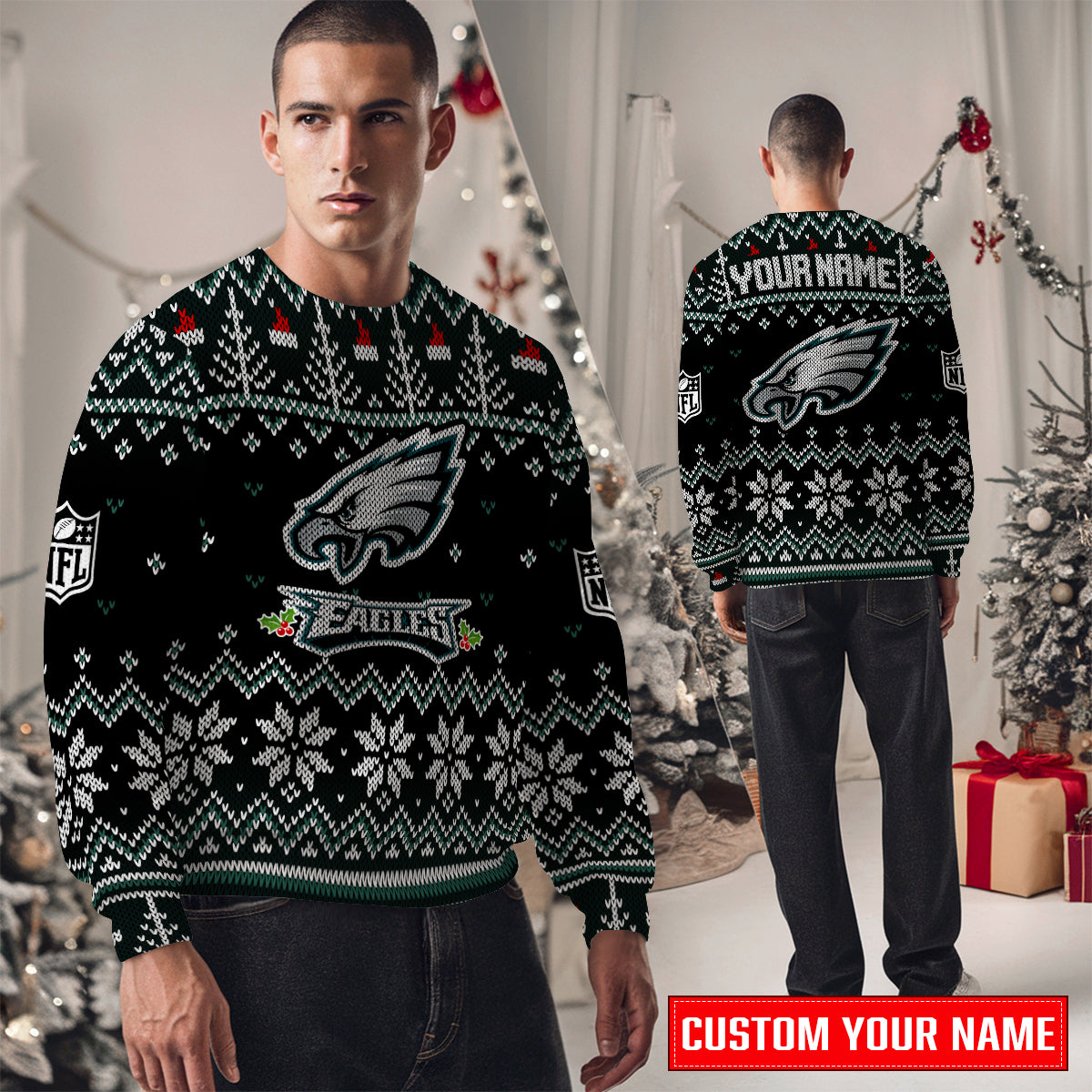 Philadelphia Eagles Premium Ugly Christmas Sweater Special Edition  AZCAUSW000076
