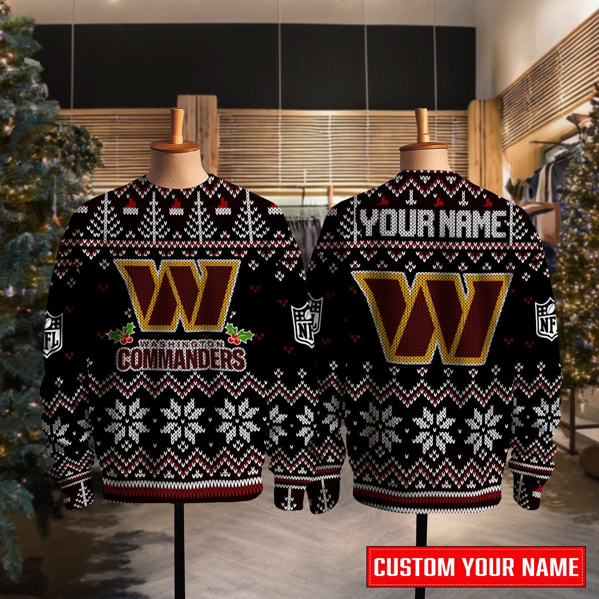 Washington Commanders Premium Ugly Christmas Sweater Special Edition AZCAUSW000080