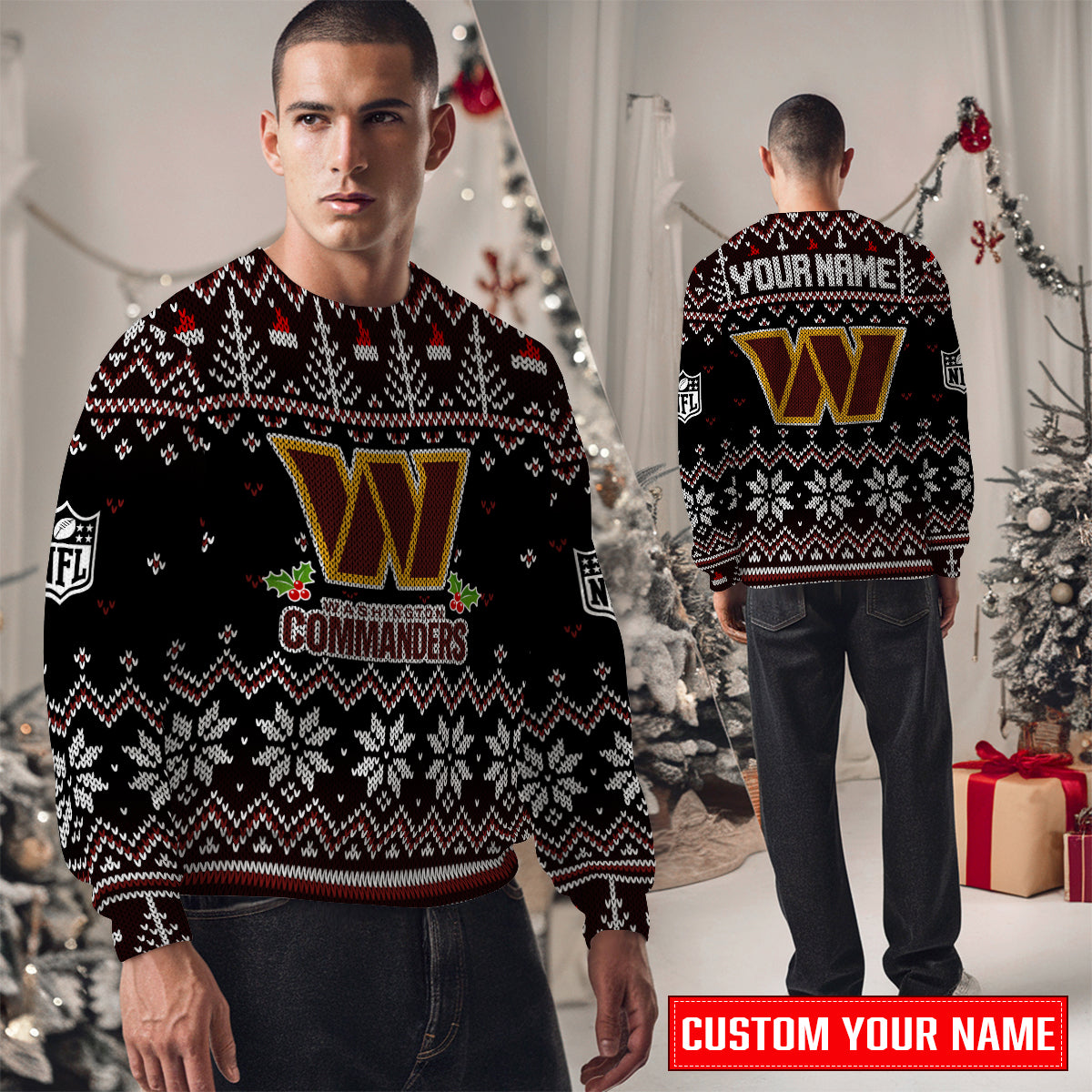 Washington Commanders Premium Ugly Christmas Sweater Special Edition AZCAUSW000080