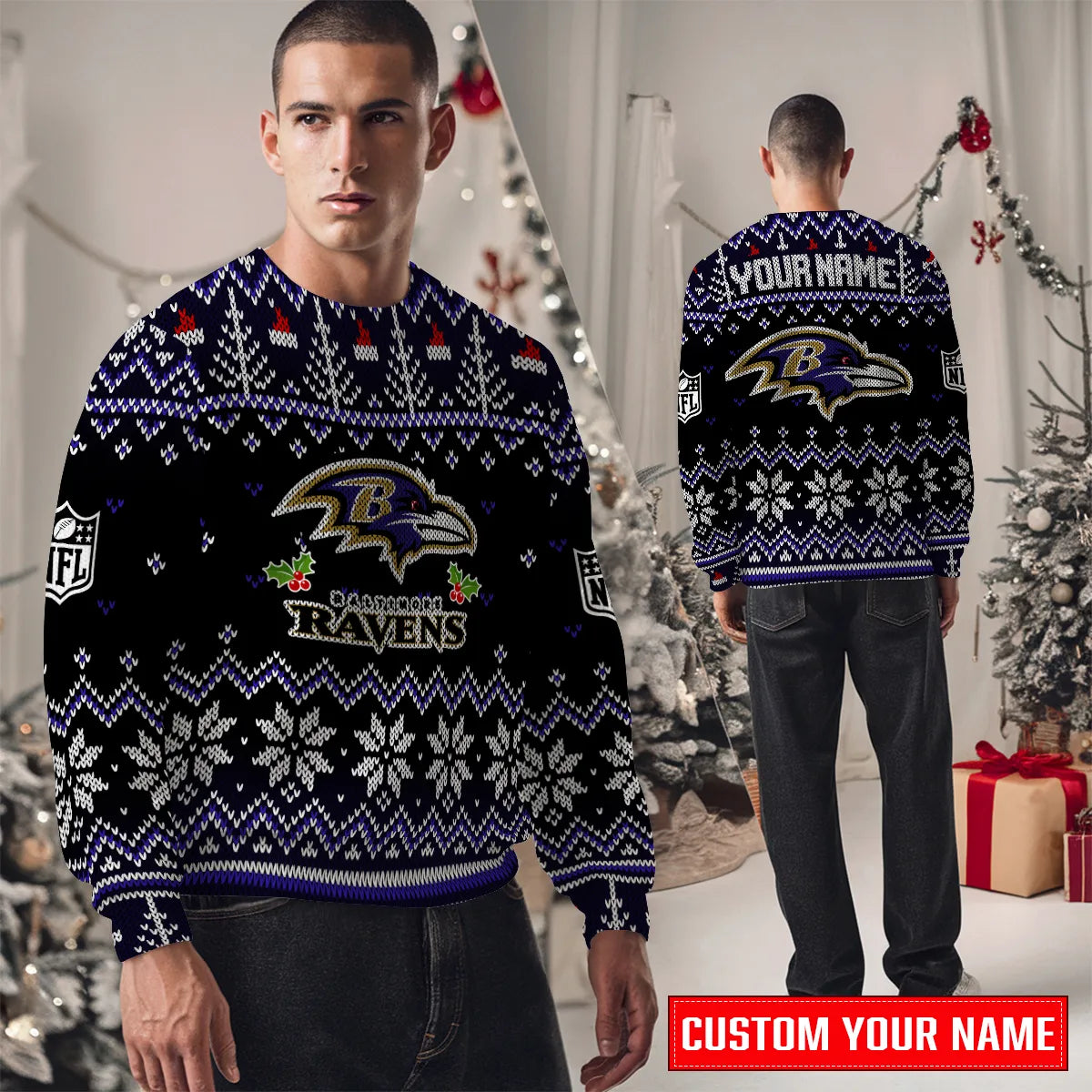 Baltimore Ravens Premium Ugly Christmas Sweater Special Edition AZCAUSW000081