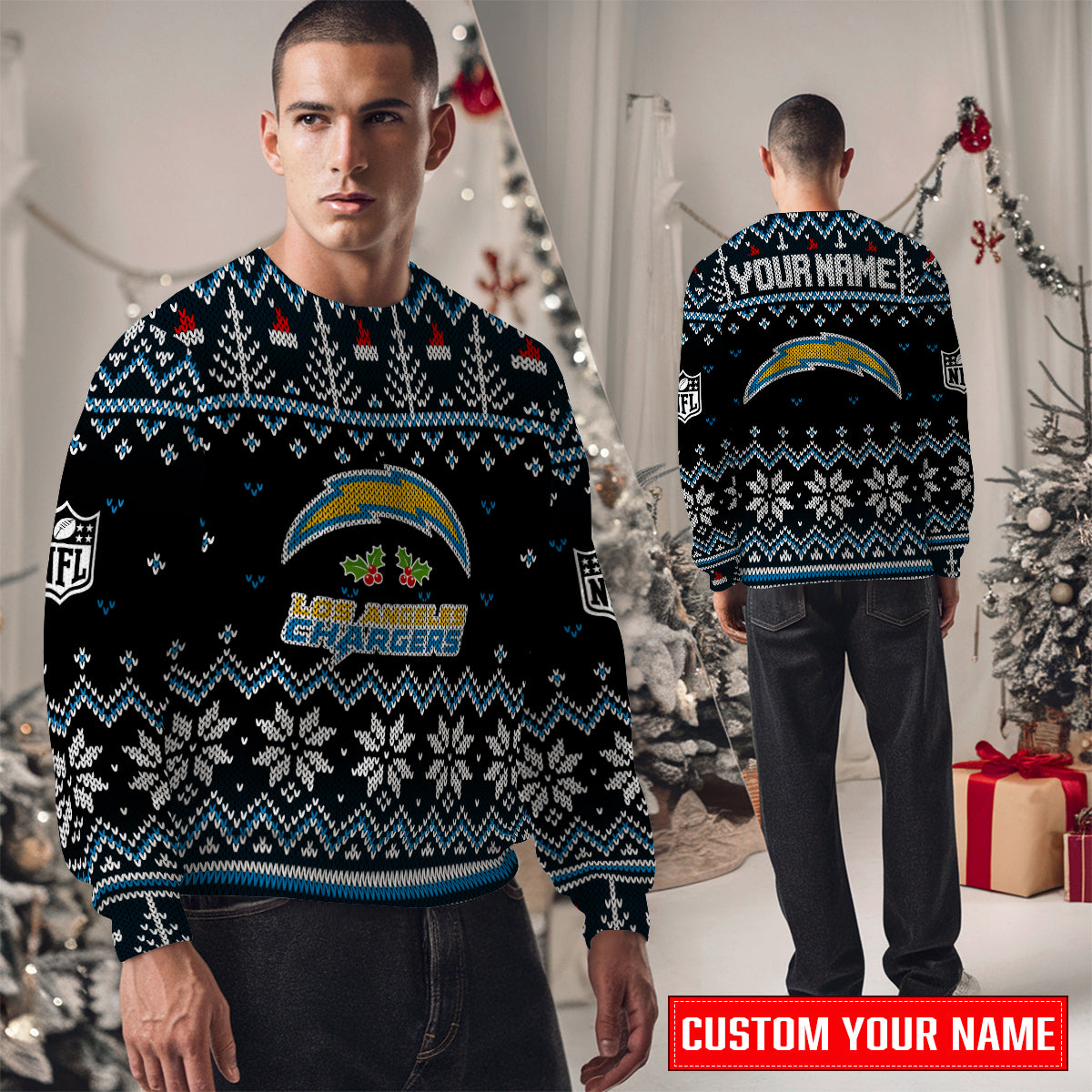 Los Angeles Chargers Premium Ugly Christmas Sweater Special Edition AZCAUSW000091