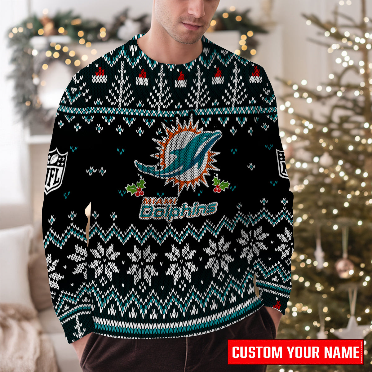 Miami Dolphins Premium Ugly Christmas Sweater Special Edition AZCAUSW000092
