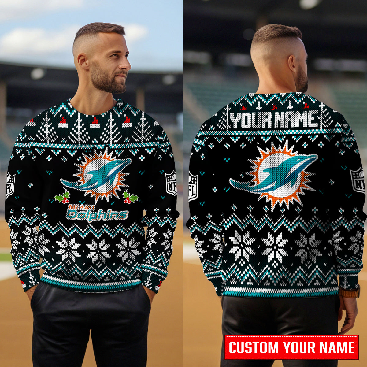 Miami Dolphins Premium Ugly Christmas Sweater Special Edition AZCAUSW000092