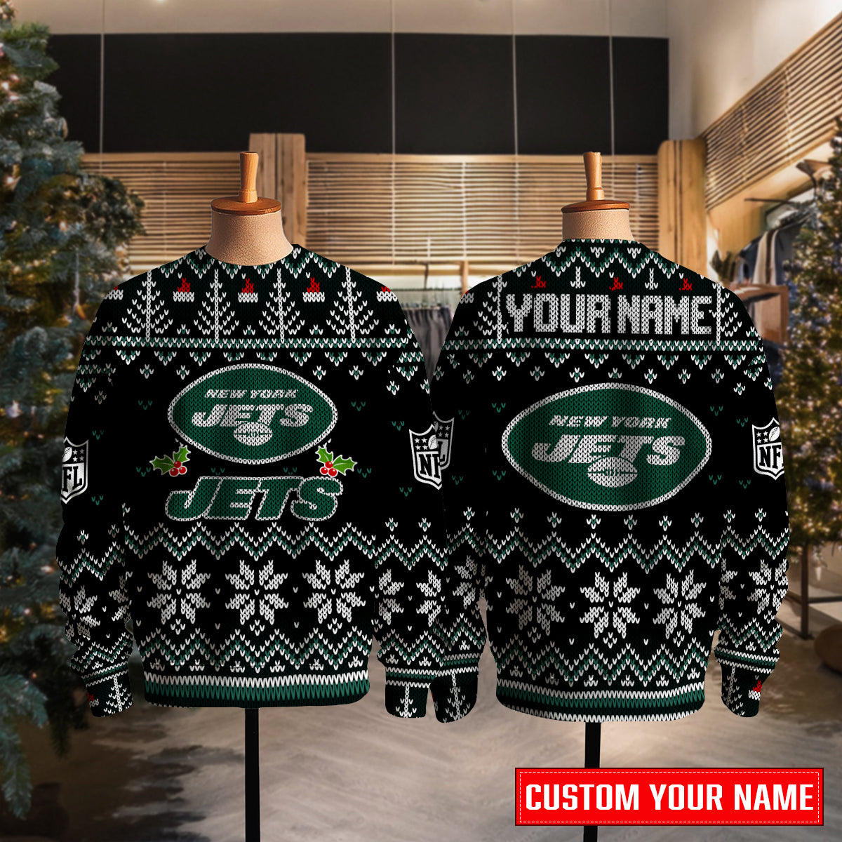 New York Jets Premium Ugly Christmas Sweater Special Edition AZCAUSW000094
