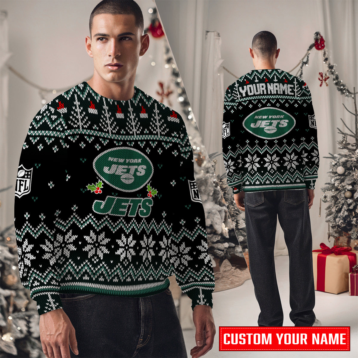 New York Jets Premium Ugly Christmas Sweater Special Edition AZCAUSW000094