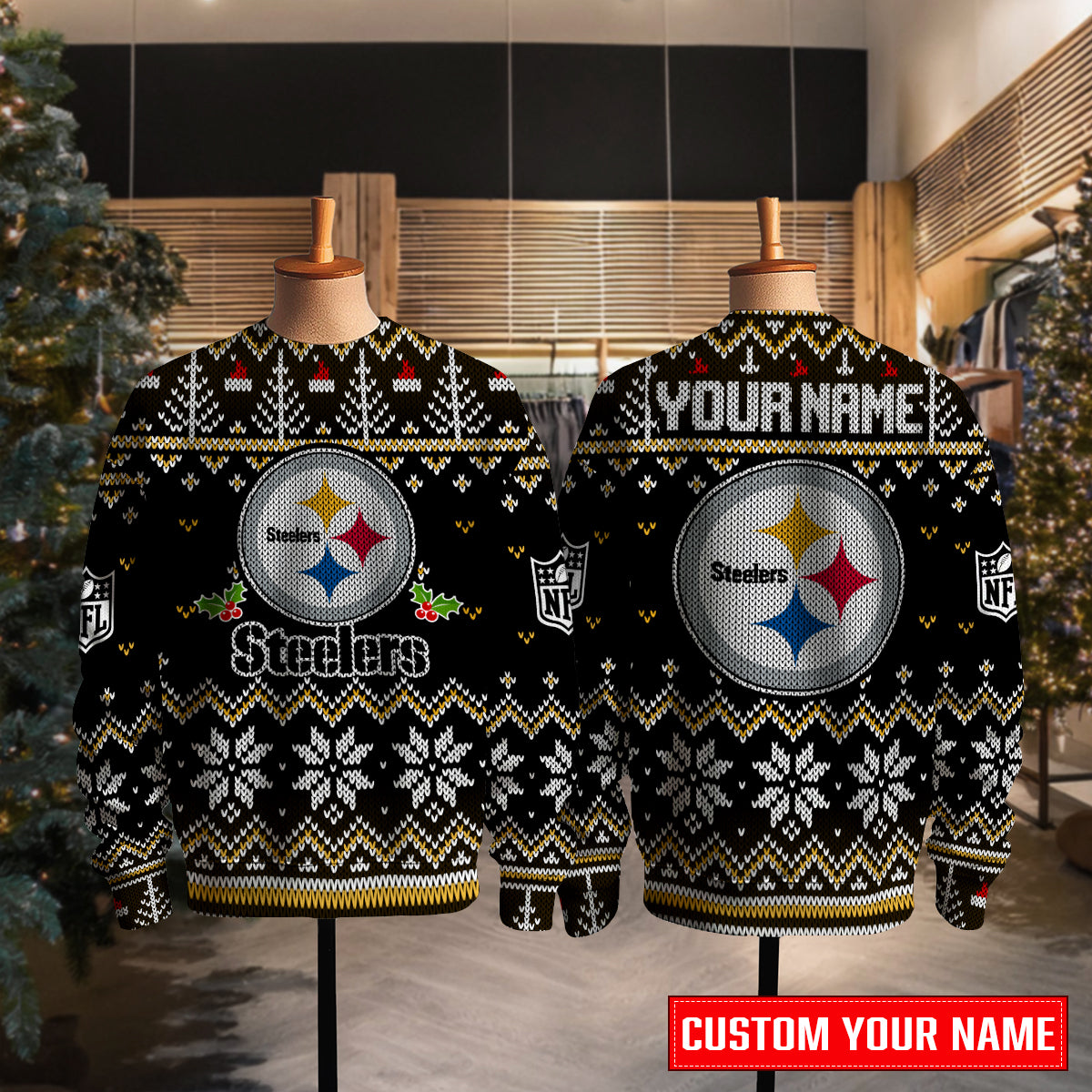 Pittsburgh Steelers Premium Ugly Christmas Sweater Special Edition AZCAUSW000095