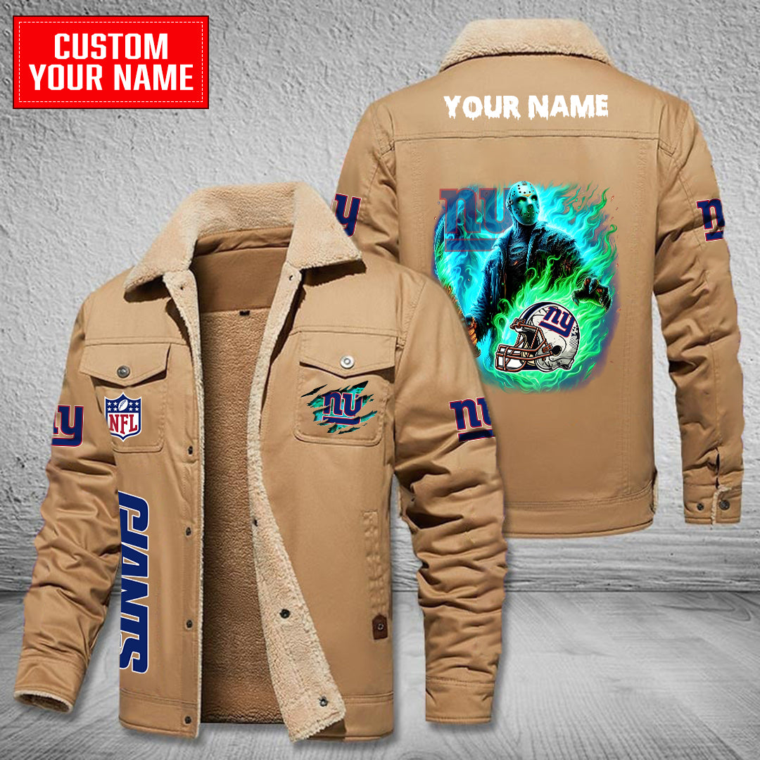 New York Giants Halloween Collection Winter Fleece Bomber Jacket AZCAWFBJ000043
