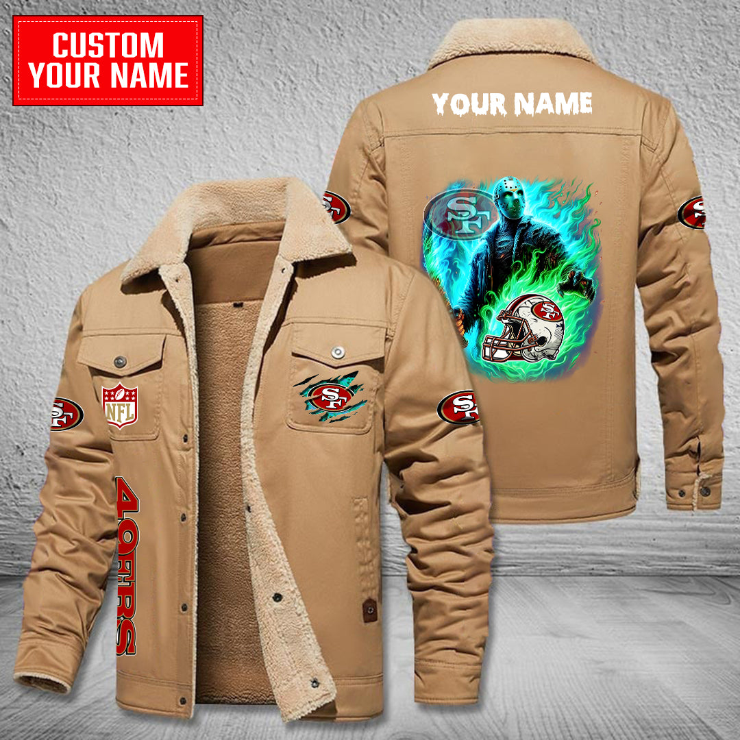San Francisco 49ers Halloween Collection Winter Fleece Bomber Jacket AZCAWFBJ000045