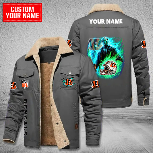 Cincinnati Bengals Halloween Collection Winter Fleece Bomber Jacket AZCAWFBJ000051