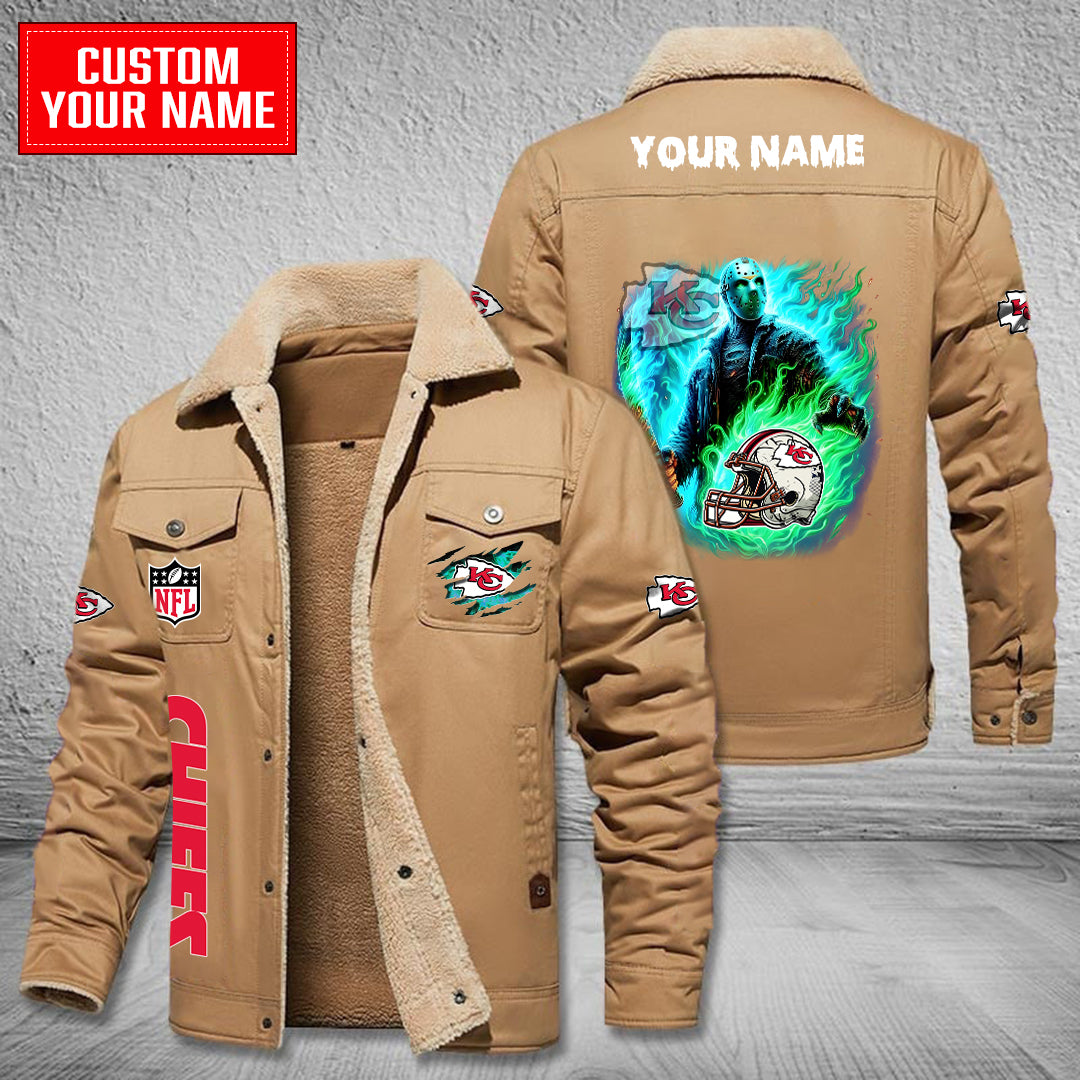 Kansas City Chiefs Halloween Collection Winter Fleece Bomber Jacket AZCAWFBJ000057