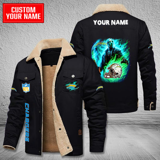Los Angeles Chargers Halloween Collection Winter Fleece Bomber Jacket AZCAWFBJ000059