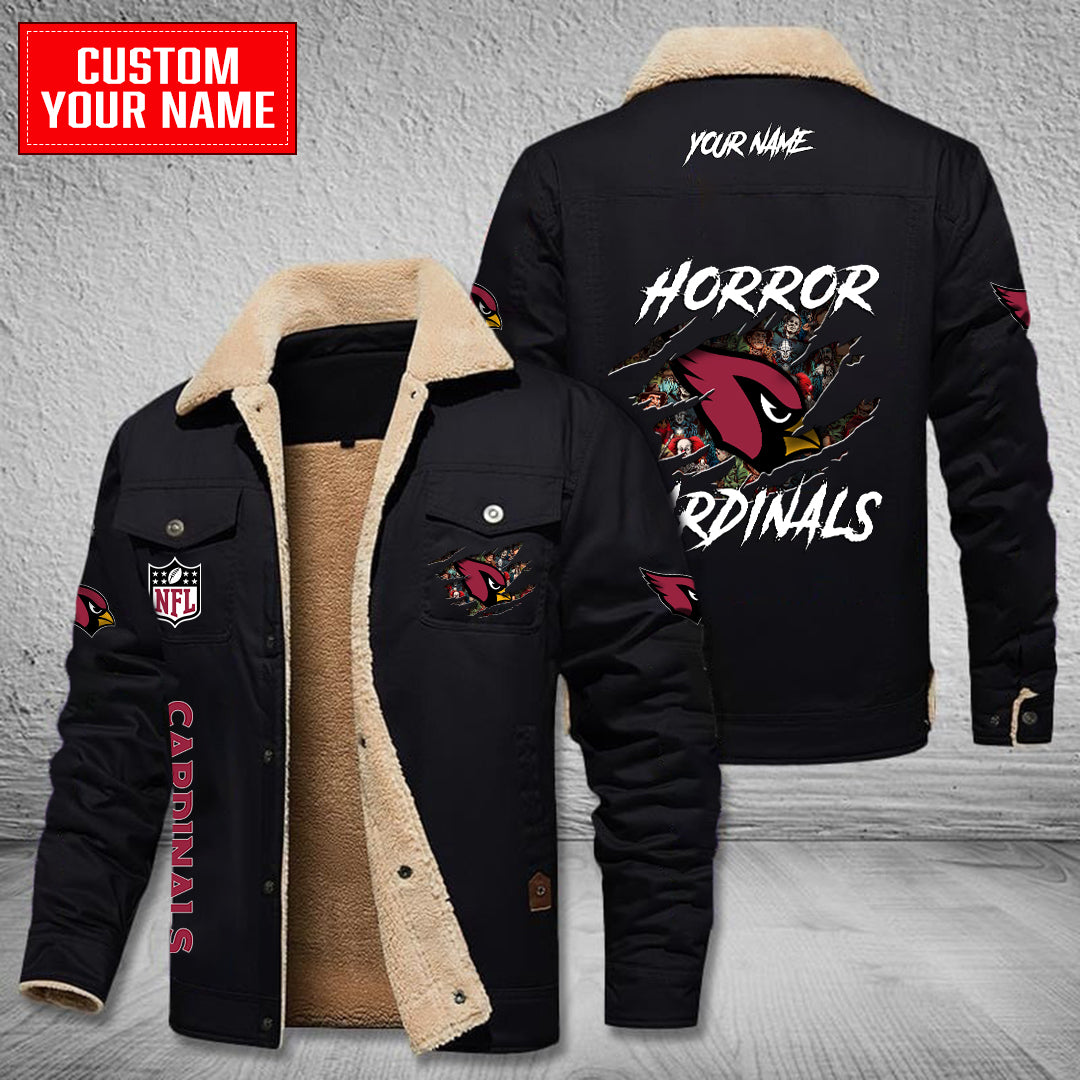 Arizona Cardinals Halloween Horror Collection Winter Fleece Bomber Jacket AZCAWFBJ000065