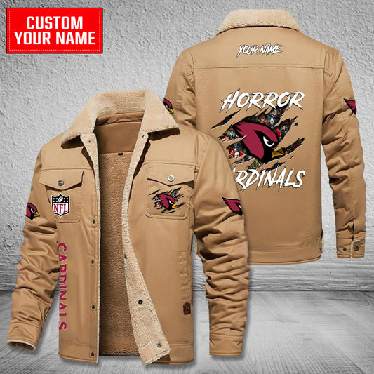 Arizona Cardinals Halloween Horror Collection Winter Fleece Bomber Jacket AZCAWFBJ000065