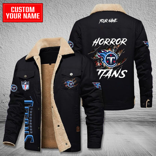 Tennessee Titans Halloween Horror Collection Winter Fleece Bomber Jacket AZCAWFBJ000096