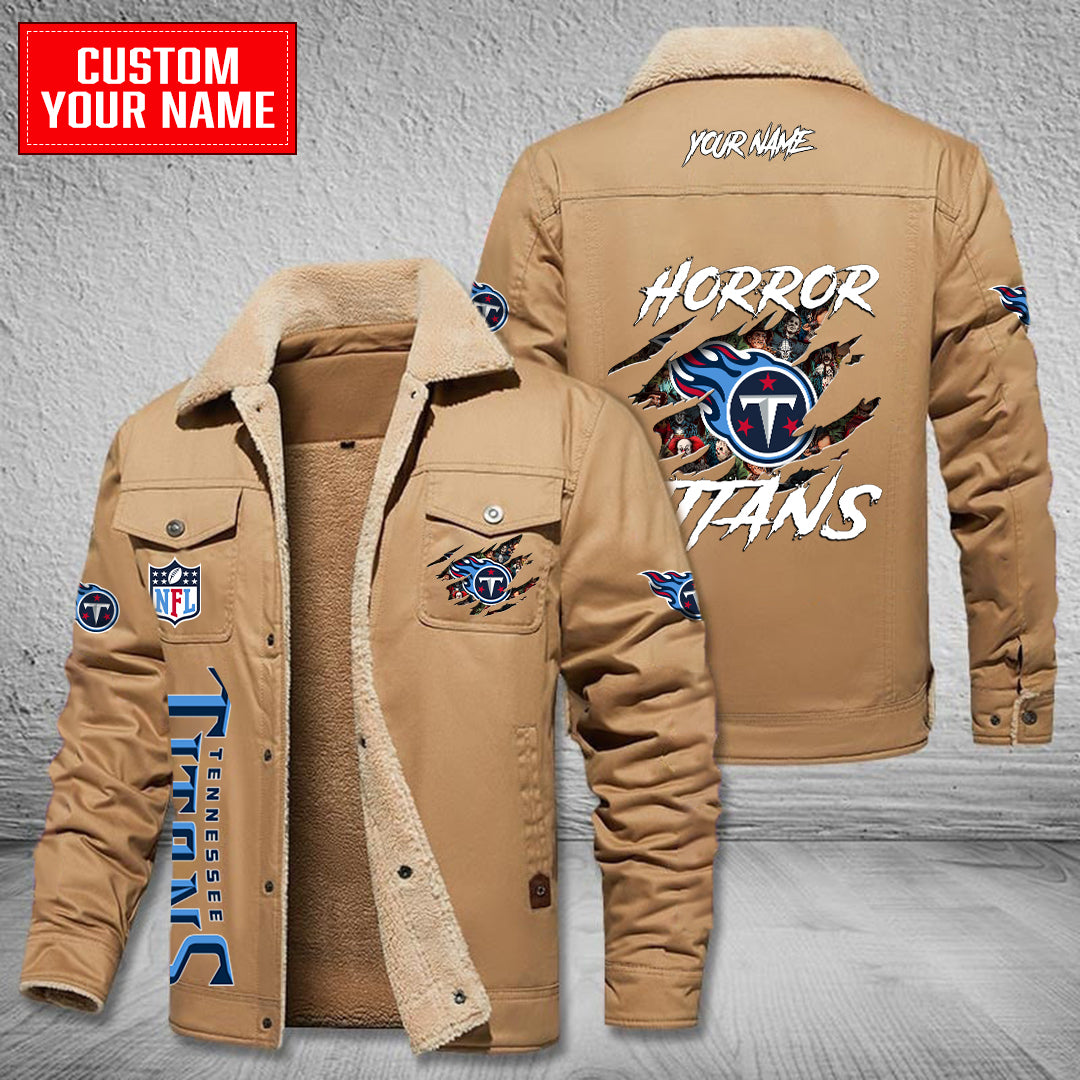 Tennessee Titans Halloween Horror Collection Winter Fleece Bomber Jacket AZCAWFBJ000096
