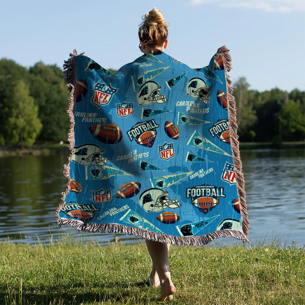 Carolina Panthers Premium New Woven Throw Blanket AZCAWVB000163