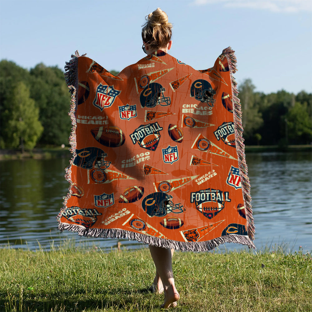 Chicago Bears Premium New Woven Throw Blanket AZCAWVB000164