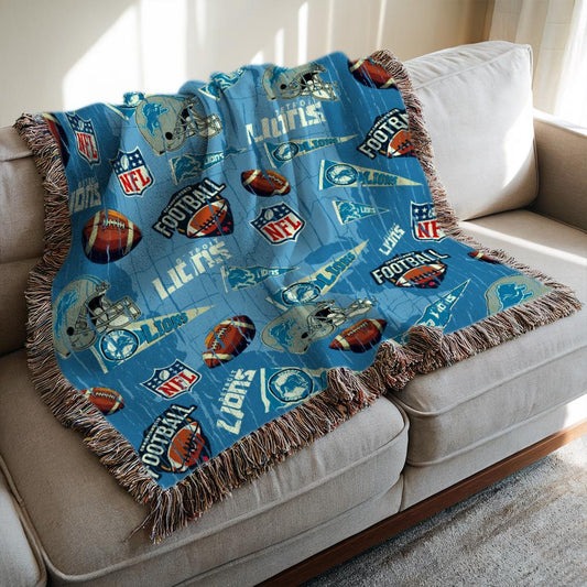 Detroit Lions Premium New Woven Throw Blanket AZCAWVB000166