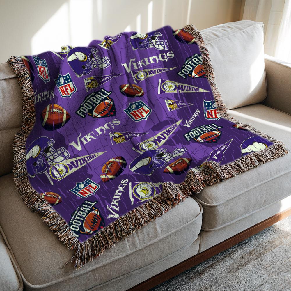 Minnesota Vikings Premium New Woven Throw Blanket AZCAWVB000169