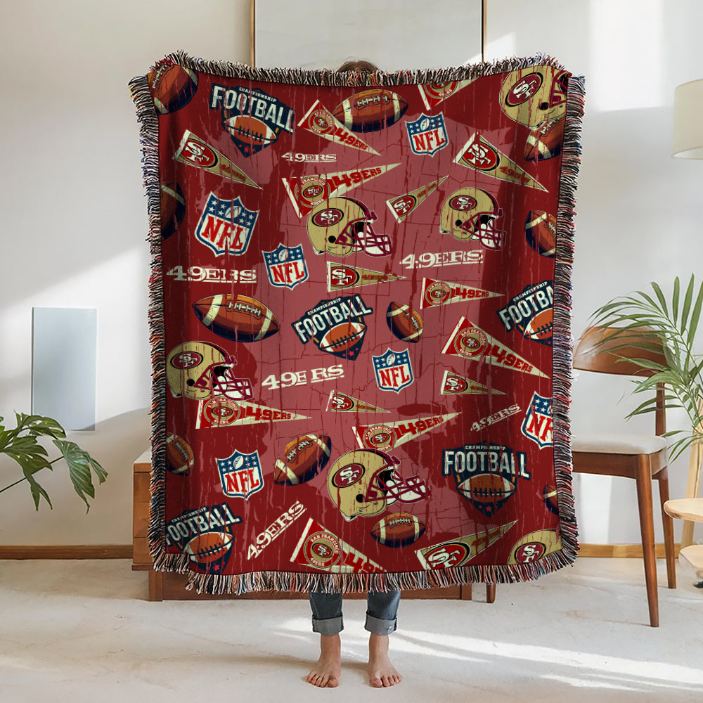 San Francisco 49ers Premium New Woven Throw Blanket AZCAWVB000173