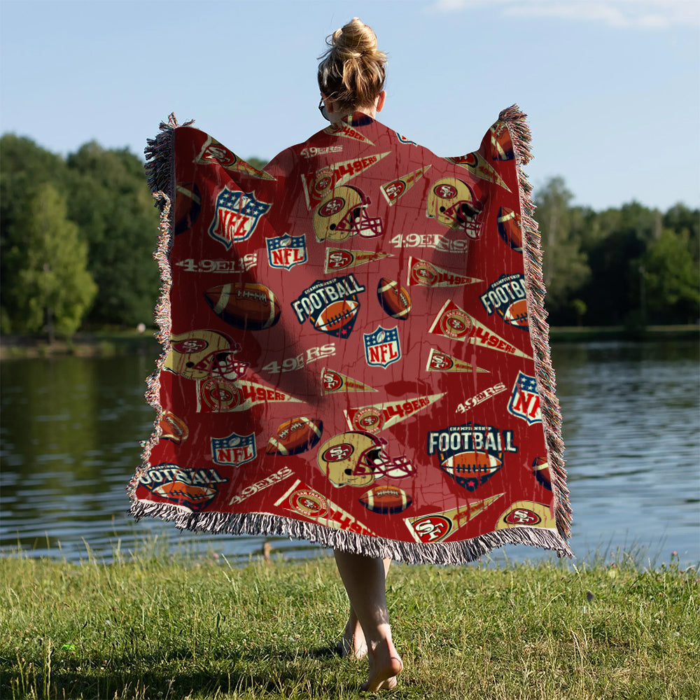San Francisco 49ers Premium New Woven Throw Blanket AZCAWVB000173