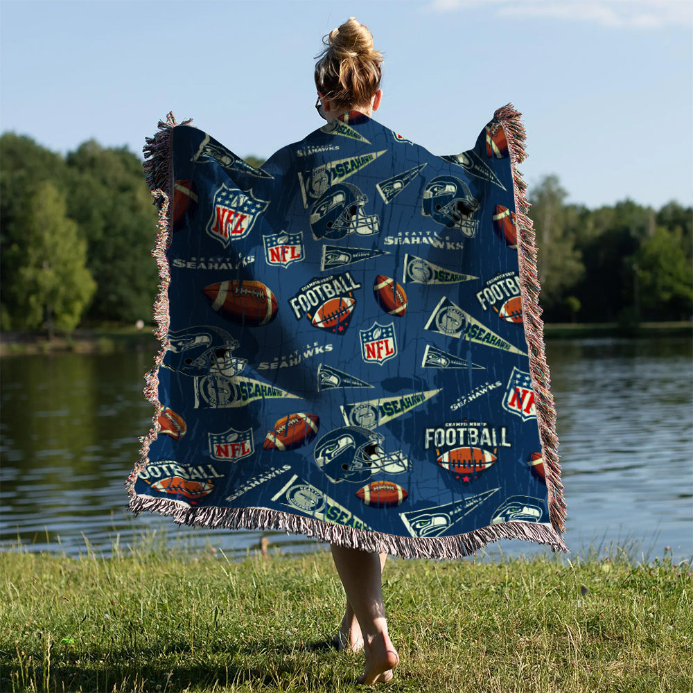 Seattle Seahawks Premium New Woven Throw Blanket AZCAWVB000174