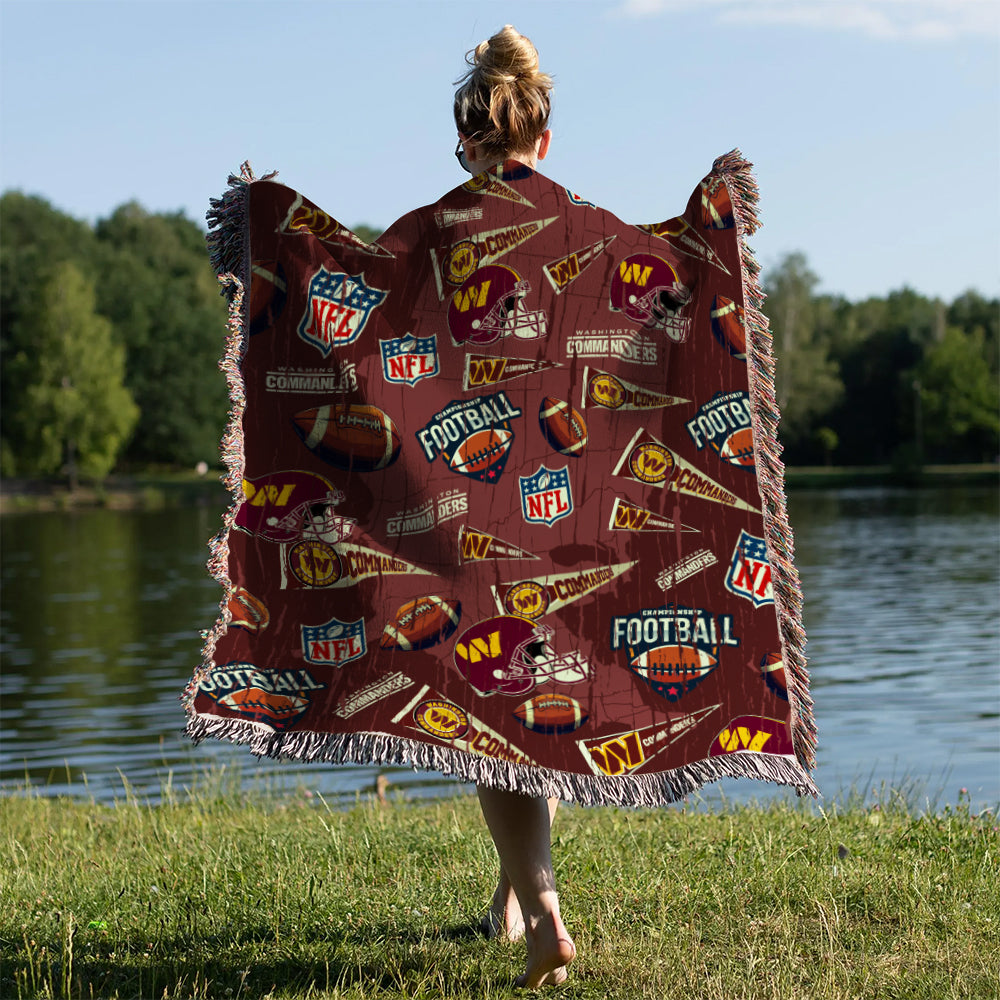 Washington Commanders Premium New Woven Throw Blanket AZCAWVB000176