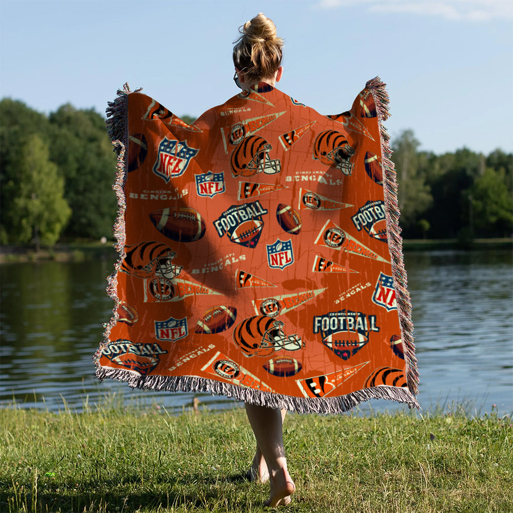 Cincinnati Bengals Premium New Woven Throw Blanket AZCAWVB000179