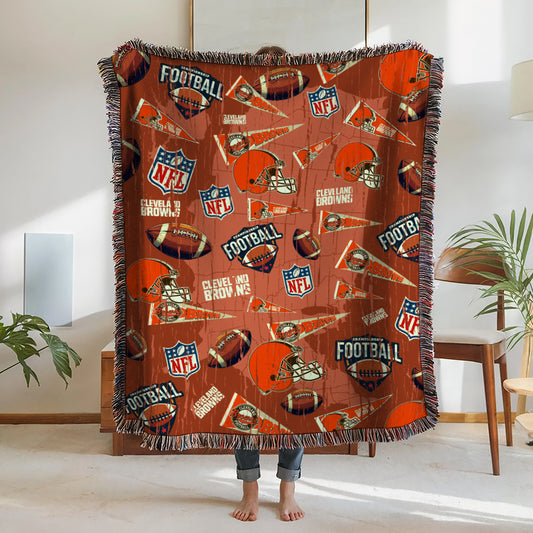 Cleveland Browns Premium New Woven Throw Blanket AZCAWVB000180