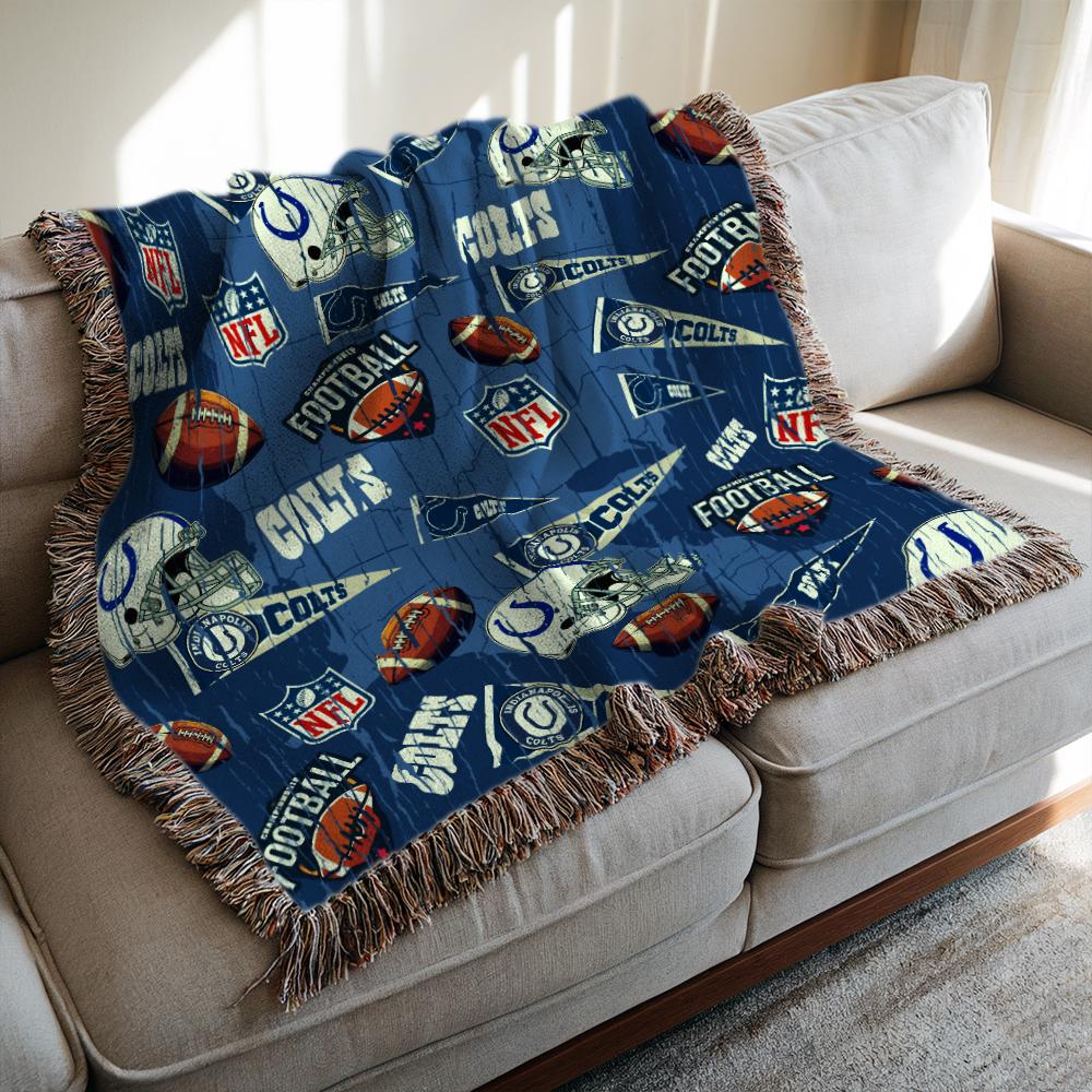 Indianapolis Colts Premium New Woven Throw Blanket AZCAWVB000183
