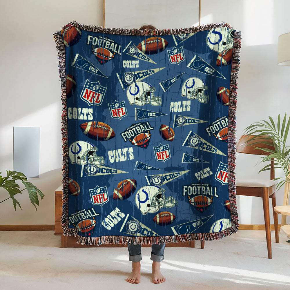 Indianapolis Colts Premium New Woven Throw Blanket AZCAWVB000183