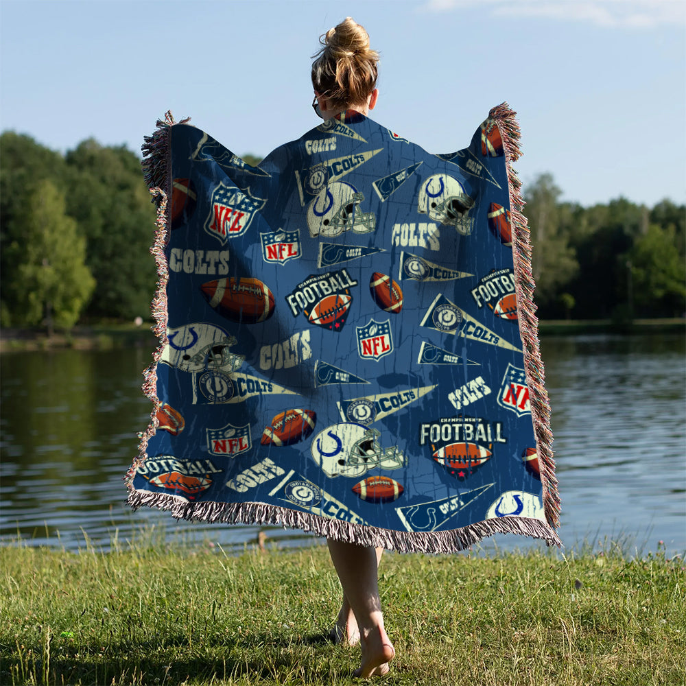 Indianapolis Colts Premium New Woven Throw Blanket AZCAWVB000183