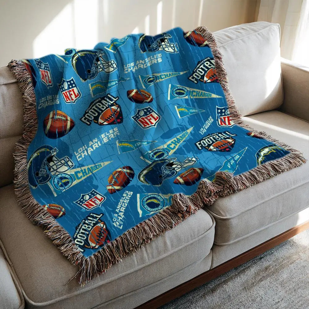 Los Angeles Chargers Premium New Woven Throw Blanket AZCAWVB000187