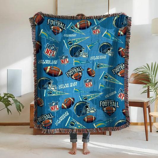 Los Angeles Chargers Premium New Woven Throw Blanket AZCAWVB000187