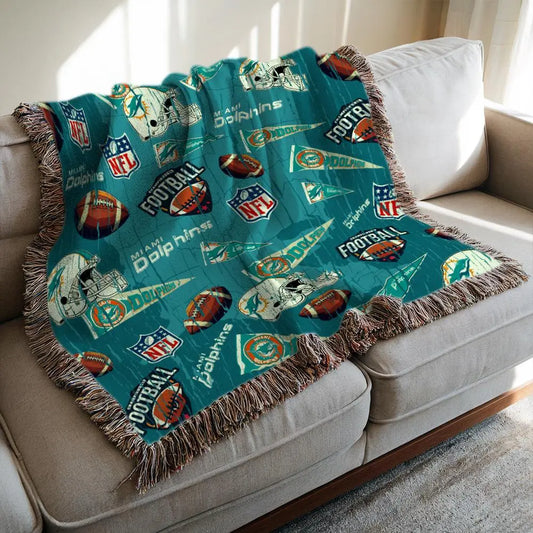 Miami Dolphins Premium New Woven Throw Blanket AZCAWVB000188