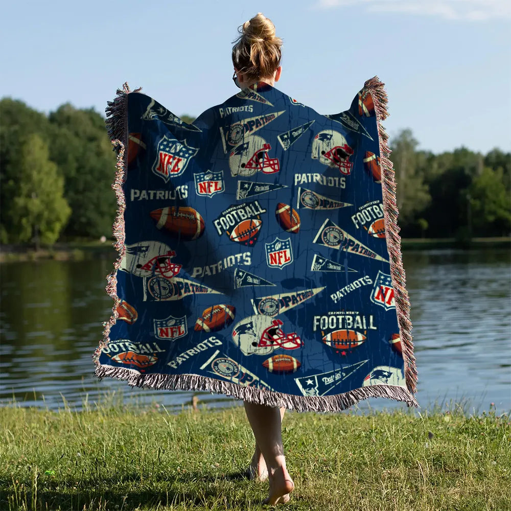 New England Patriots Premium New Woven Throw Blanket AZCAWVB000189