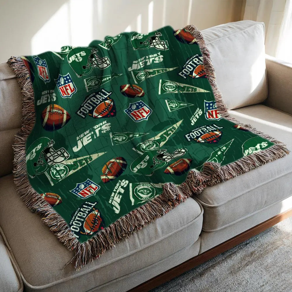 New York Jets Premium New Woven Throw Blanket AZCAWVB000190