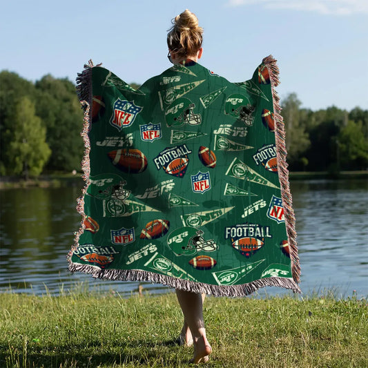 New York Jets Premium New Woven Throw Blanket AZCAWVB000190