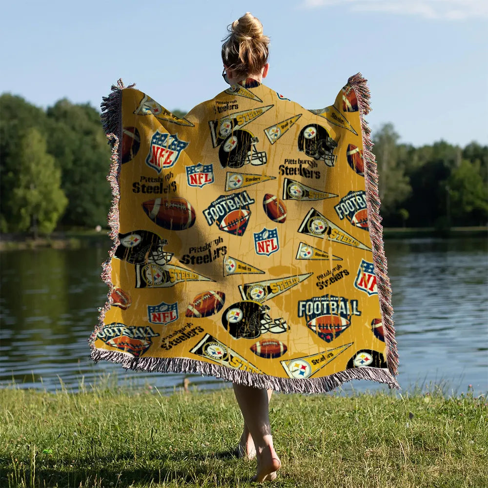 Pittsburgh Steelers Premium New Woven Throw Blanket AZCAWVB000191