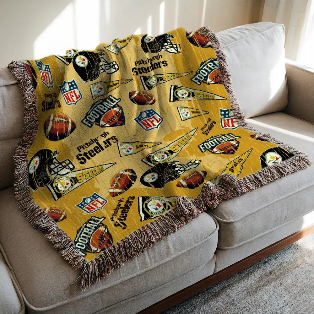Pittsburgh Steelers Premium New Woven Throw Blanket AZCAWVB000191
