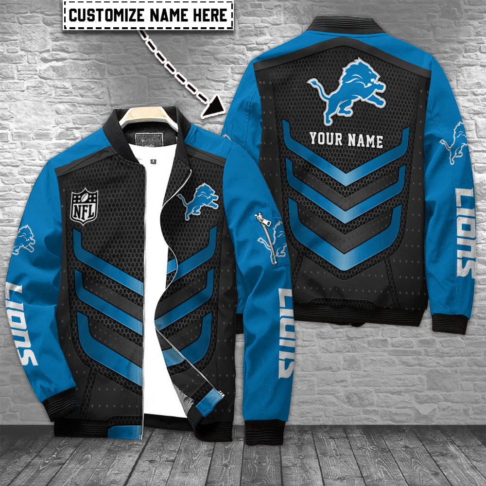 Detroit Lions Personalized Bomber Jacket AZCBJ032
