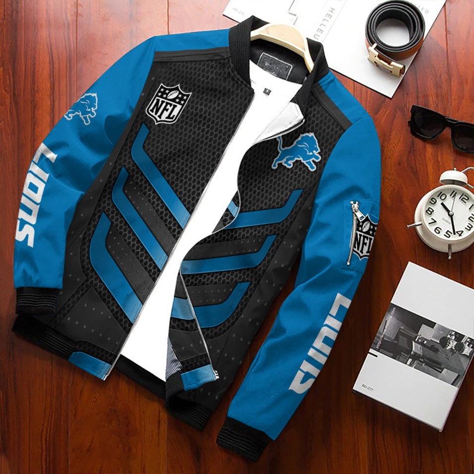Detroit Lions Personalized Bomber Jacket AZCBJ032