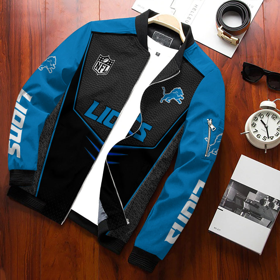 Detroit Lions Personalized Bomber Jacket AZCBJ064