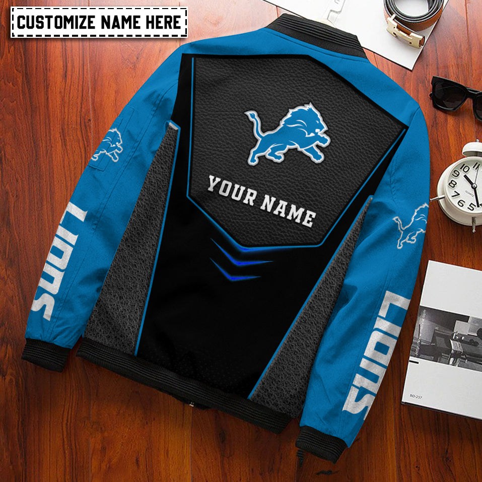 Detroit Lions Personalized Bomber Jacket AZCBJ064