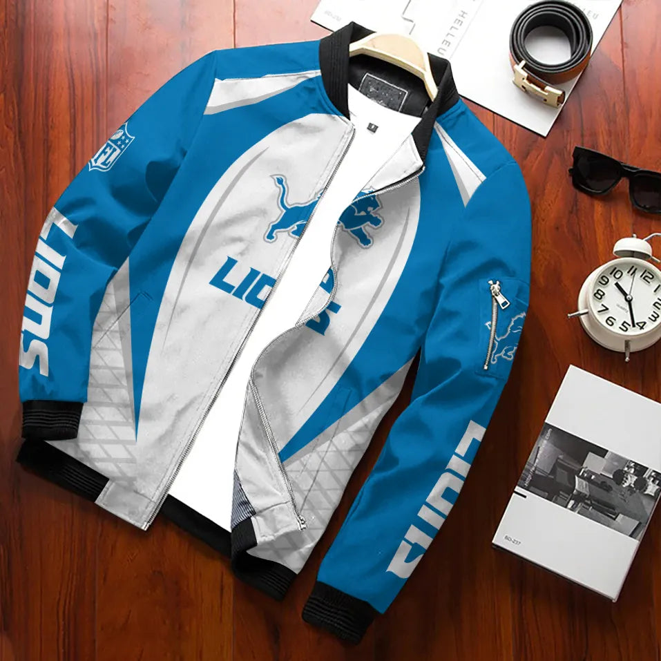 Detroit Lions Personalized Bomber Jacket AZCBJ076