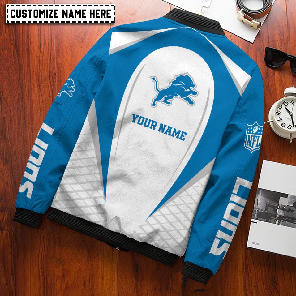 Detroit Lions Personalized Bomber Jacket AZCBJ076