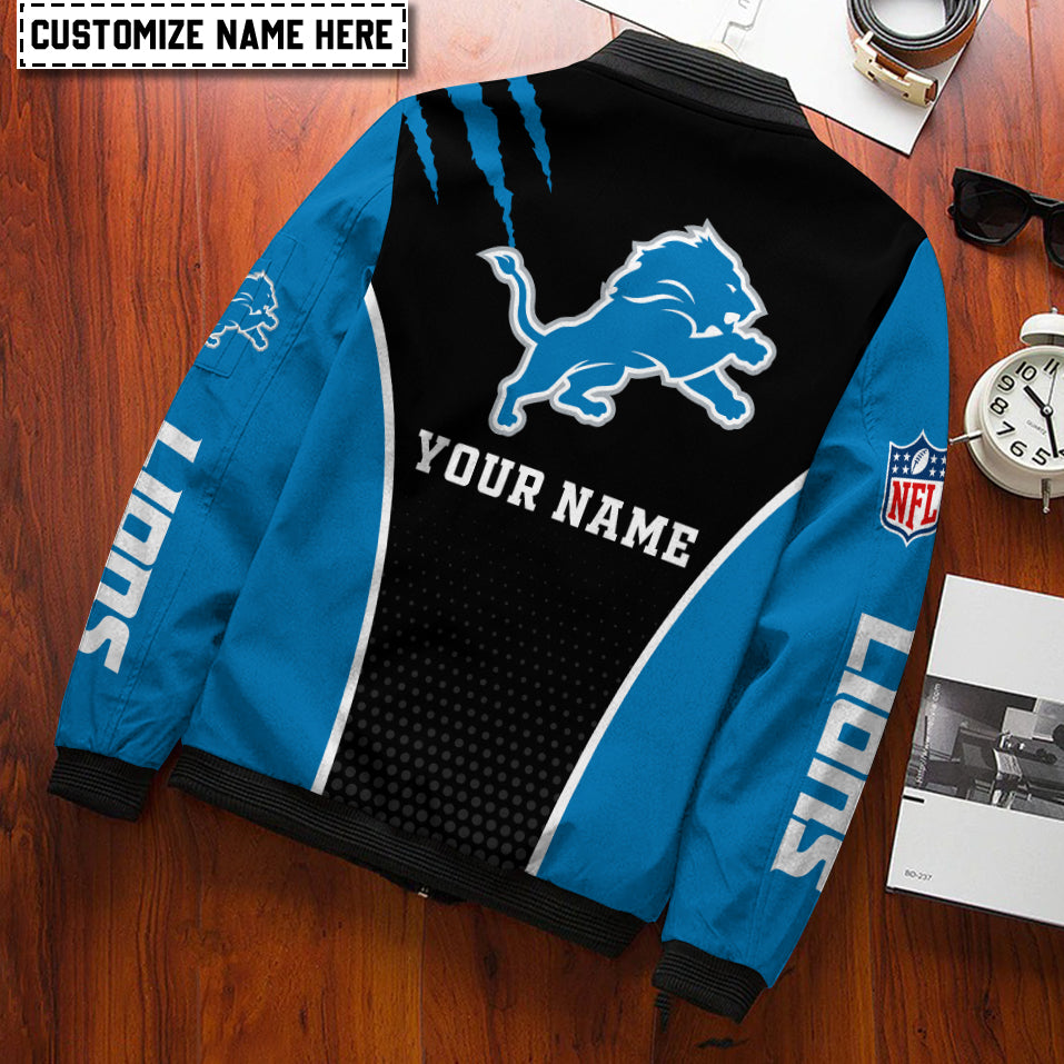 Detroit Lions Personalized Bomber Jacket AZCBJ087