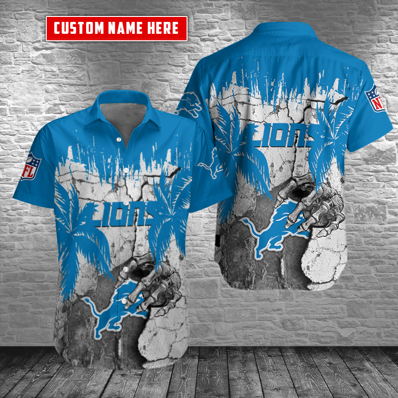 Detroit Lions Personalized Button Shirt AZCBS084